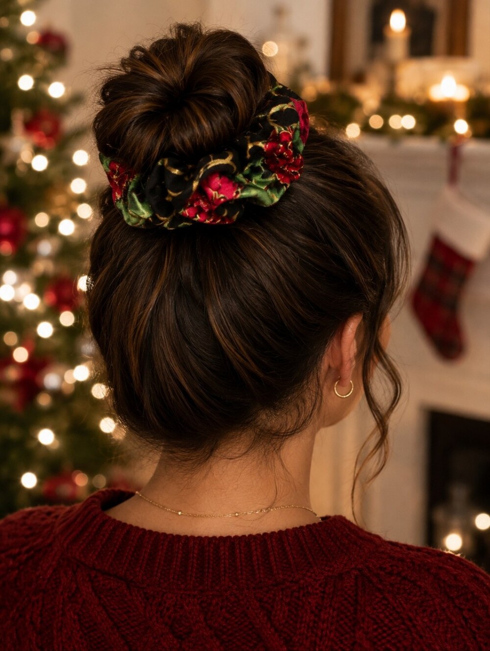 Holly Jolly Wreath Scrunchie